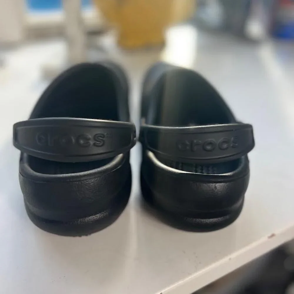 CROCS Bistro Women’s 10 Men's 8 Black Slip-On Work Clog with Heel Strap